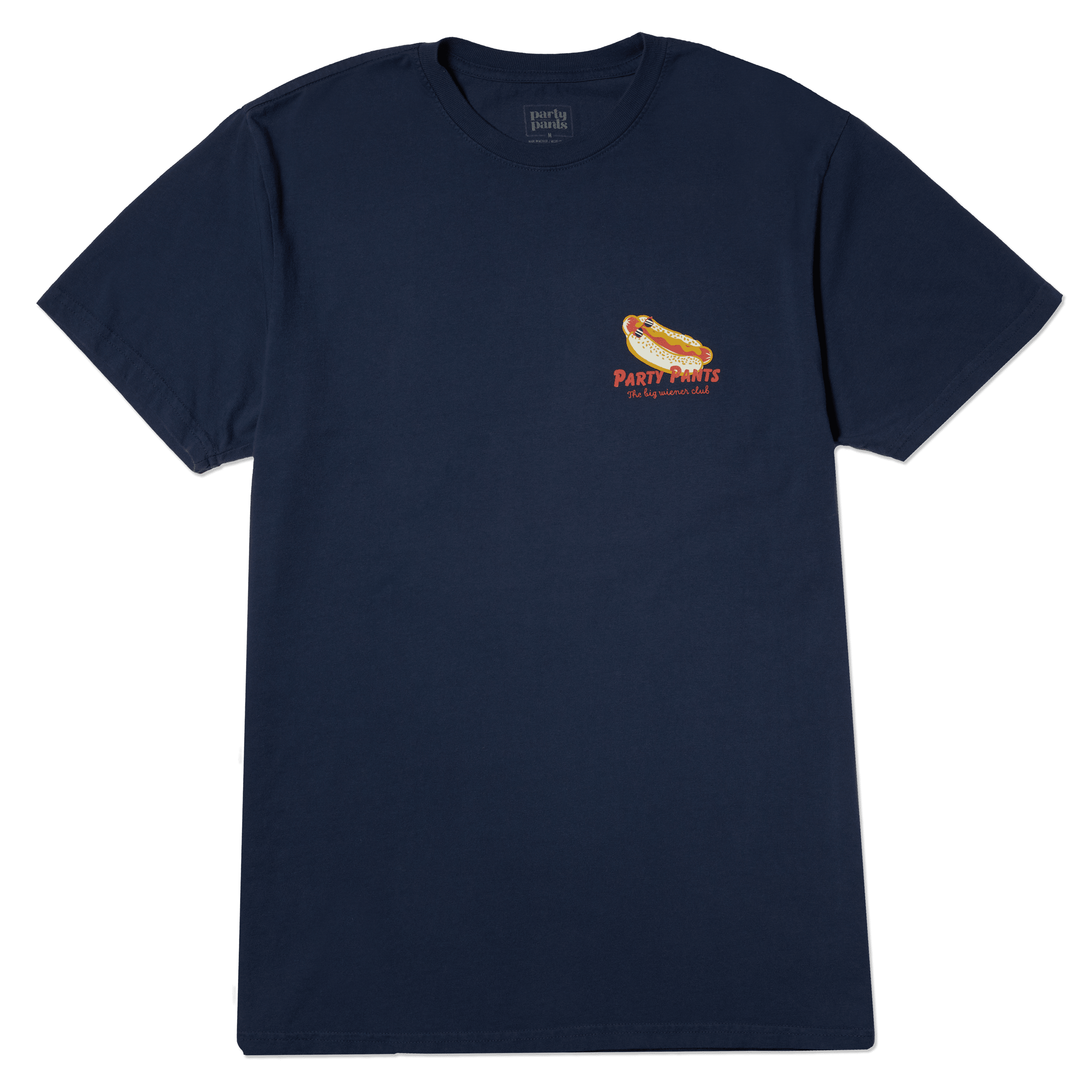 Men's Short Sleeve T- Shirt - Big Weiner Club Navy Blue TEES PARTY PANTS 
