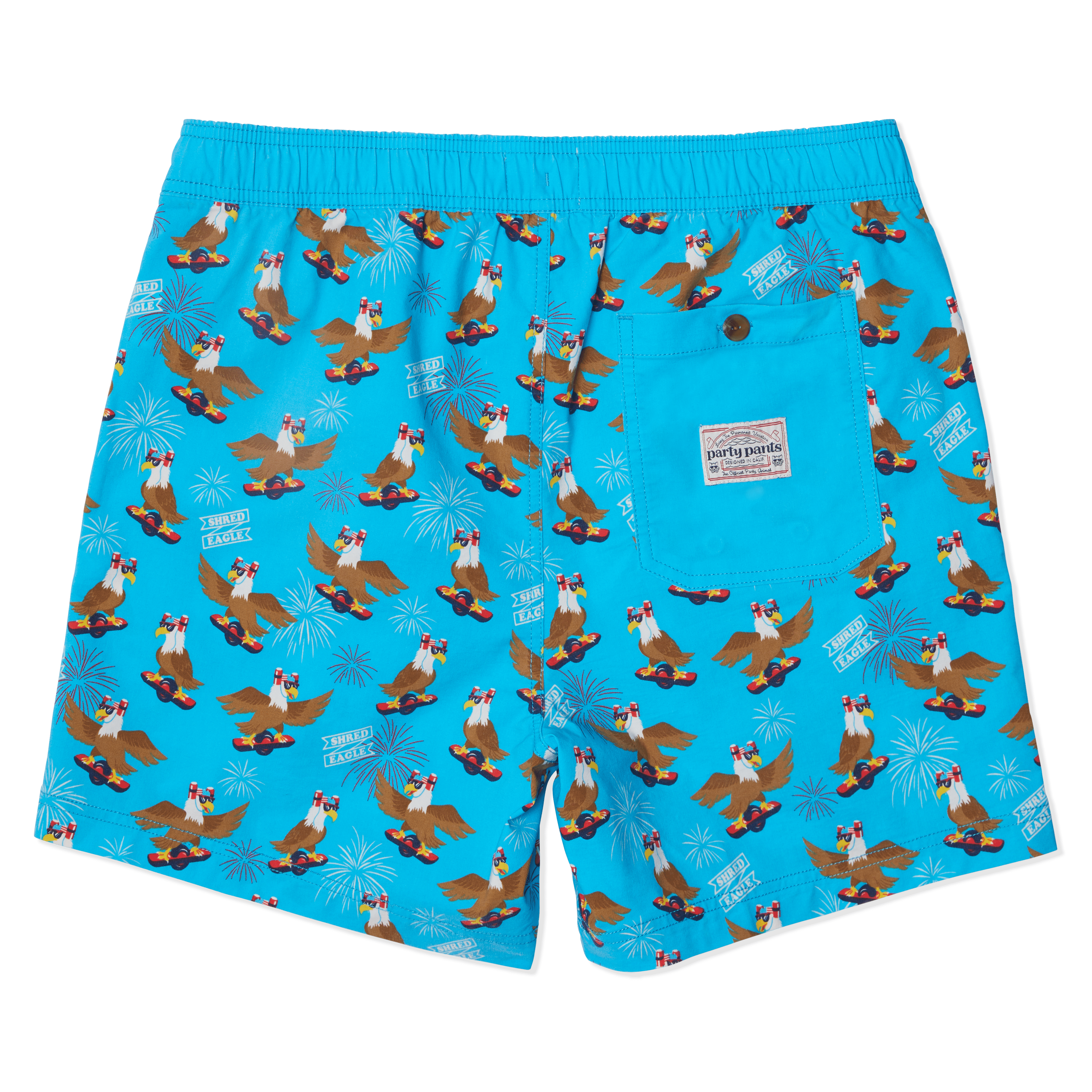 SHRED EAGLE PARTY STARTER SHORT - BLUE PARTY STARTER SHORTS PARTY PANTS 