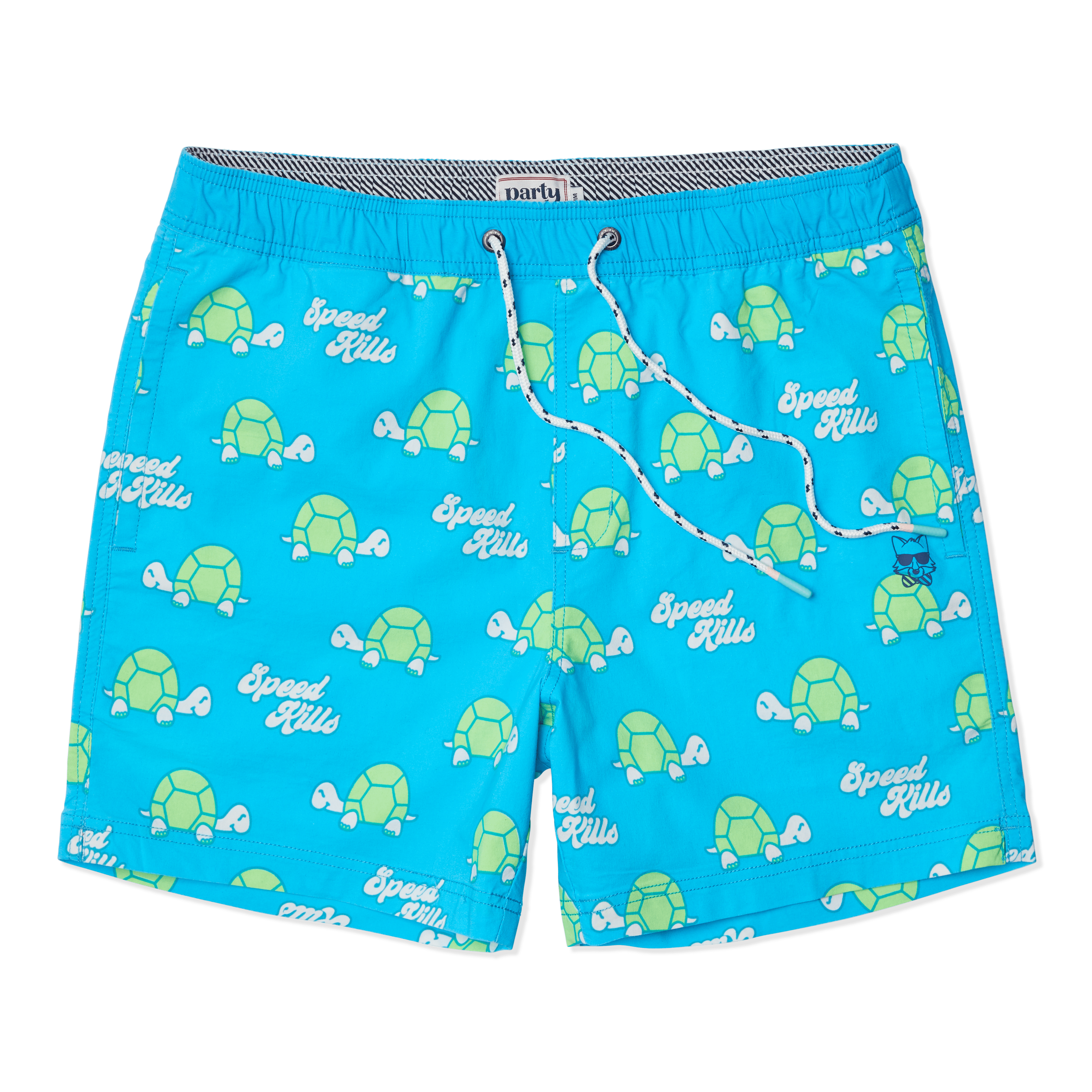 Men's Turtle-Patterned Shorts | Speed Kills Cyan Party