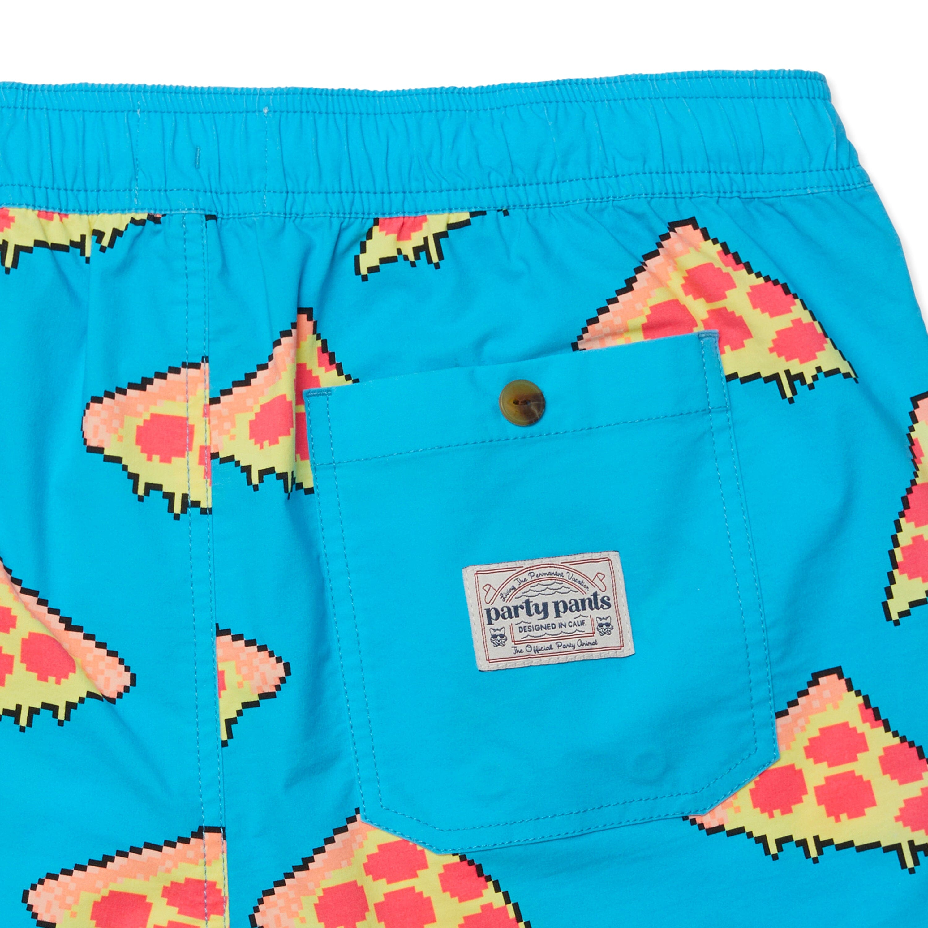 BAKED PARTY STARTER SHORT - BLUE PRINTED SHORTS PARTY PANTS 