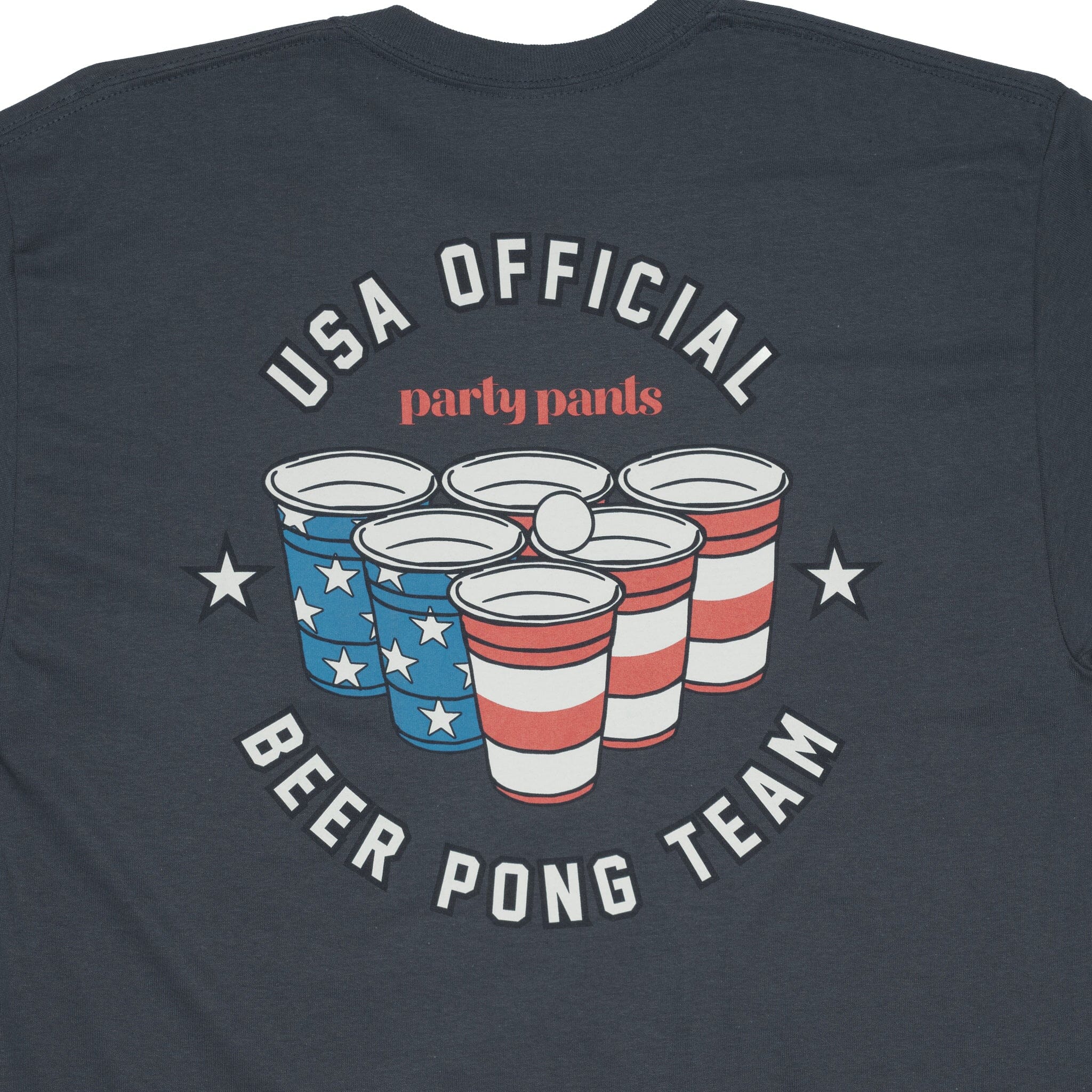 BEER PONG TEAM T-SHIRT - BLUE DUSK TEE PARTY PANTS 