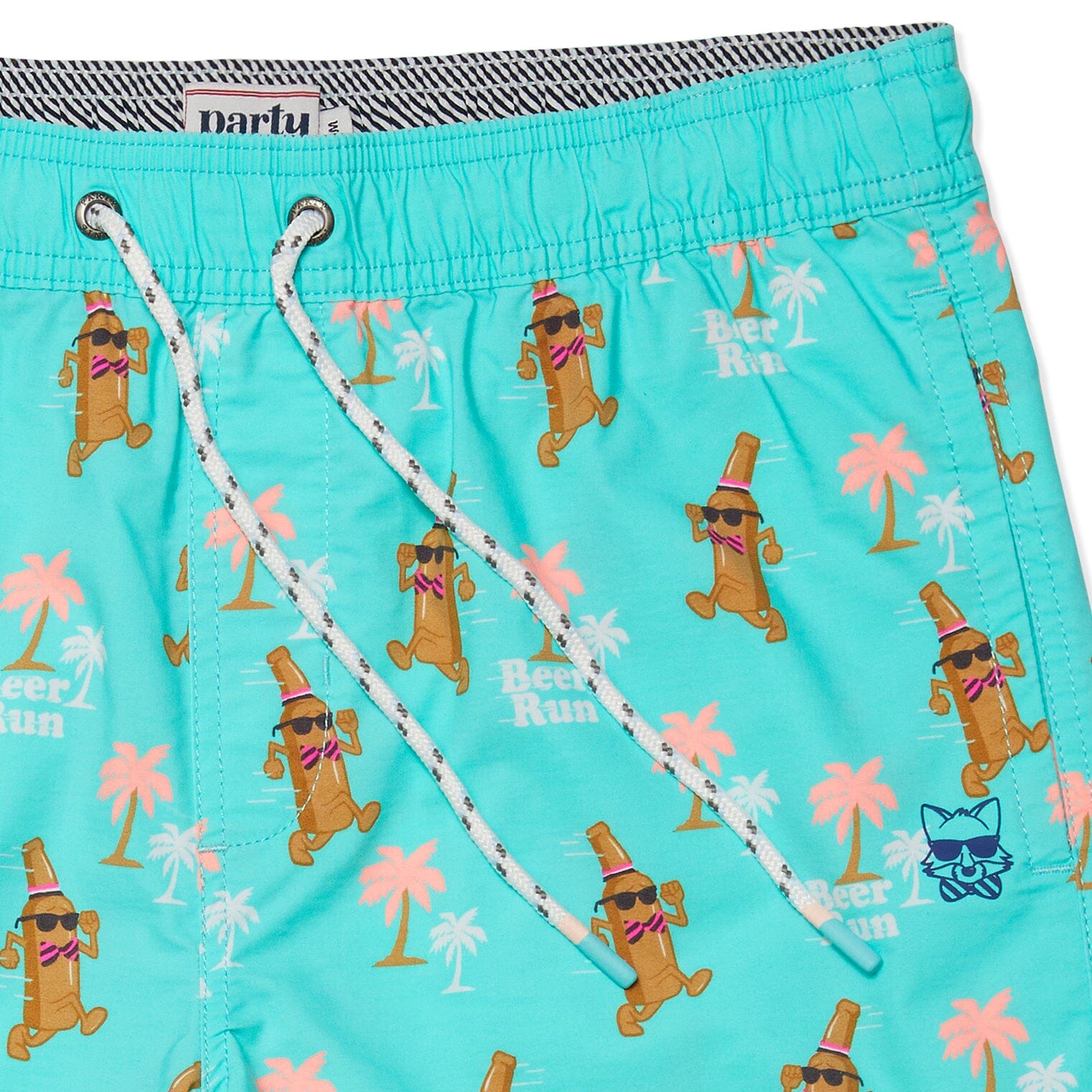 BEER RUN PARTY STARTER SHORT - MINT GREEN PRINTED SHORTS PARTY PANTS 