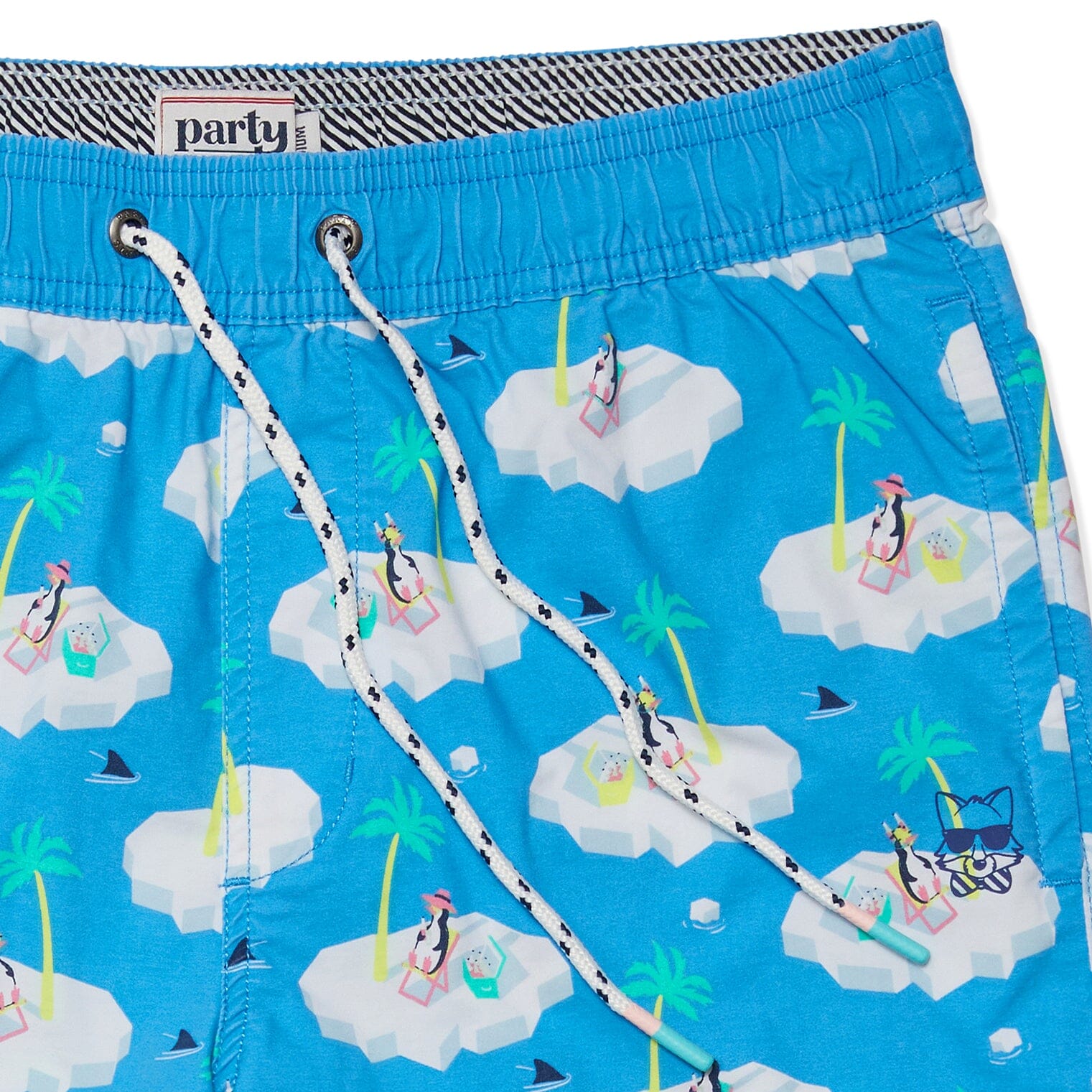 COLD CHILLIN PARTY STARTER SHORT - BLUE PRINTED SHORTS PARTY PANTS 