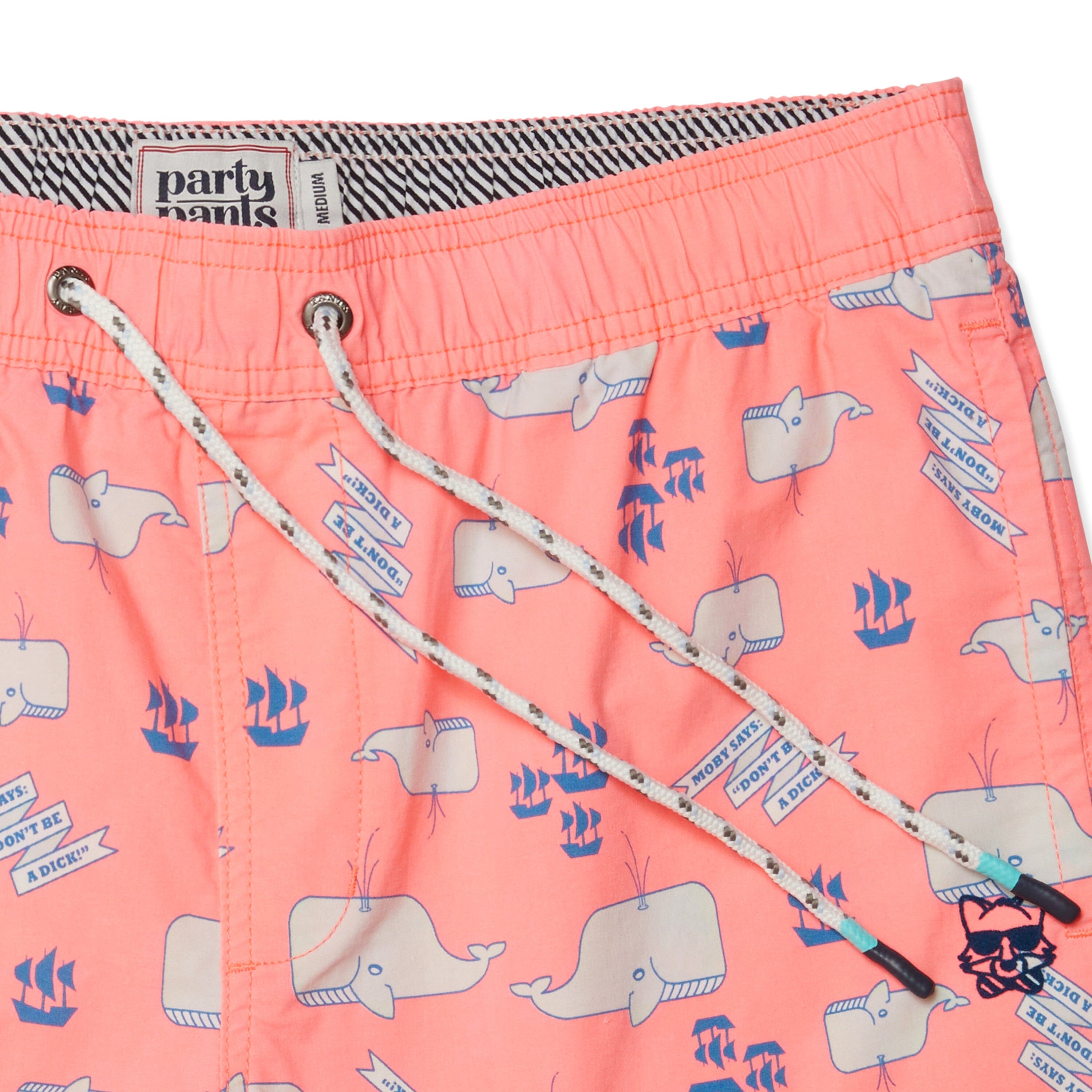 MOBY PARTY STARTER SHORT - NEON PINK PRINTED SHORTS PARTY PANTS 