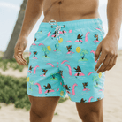 BEERLIEVE PARTY STARTER SHORT - ARUBA BLUE PRINTED SHORTS PARTY PANTS 