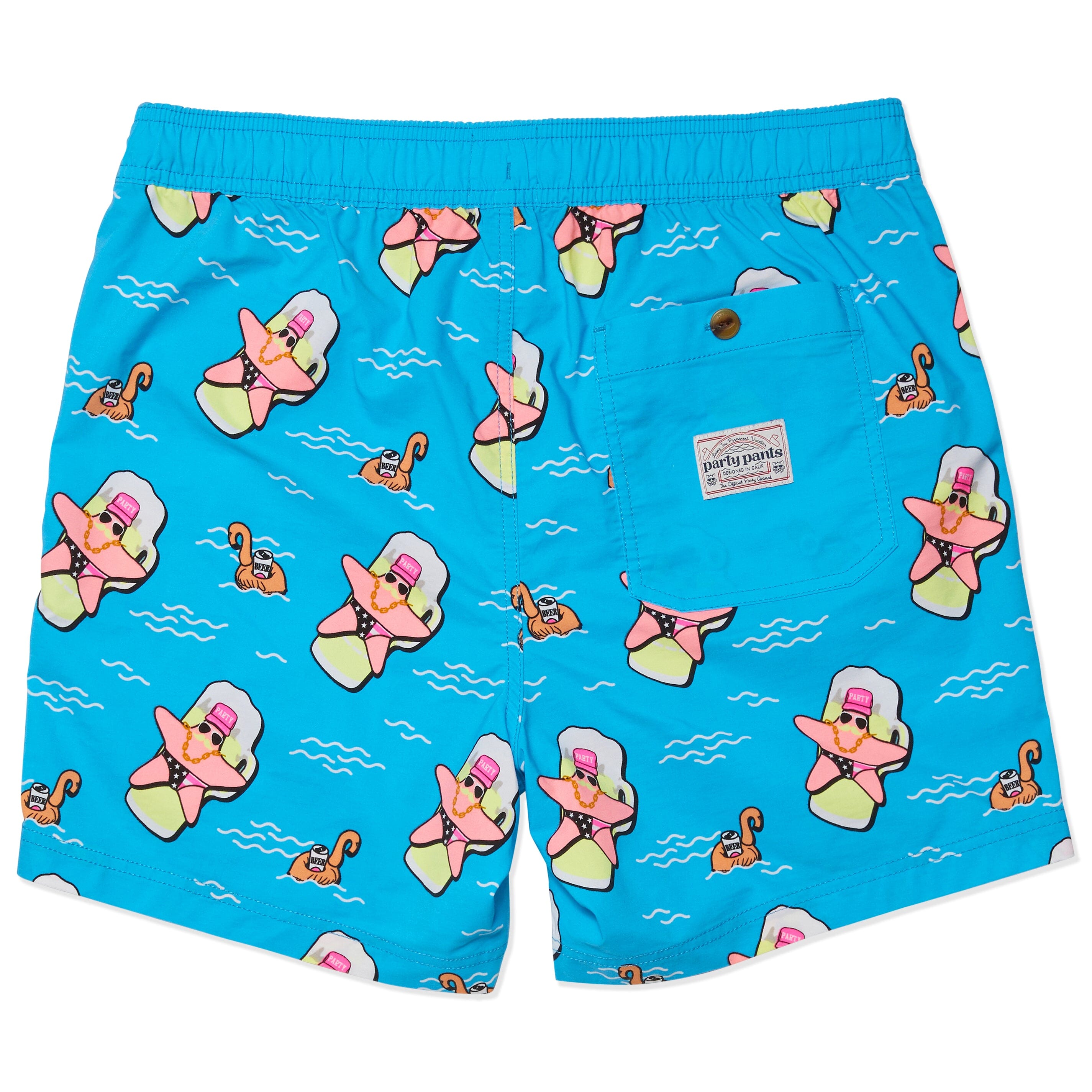 Neon Blue - Patrick Super Star Shorts - Printed Men's Preppy Swim ...