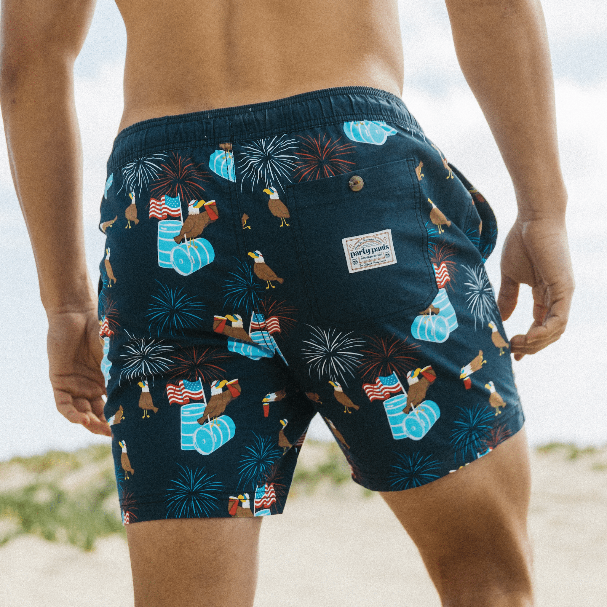 Old navy american flag 2025 swim trunks